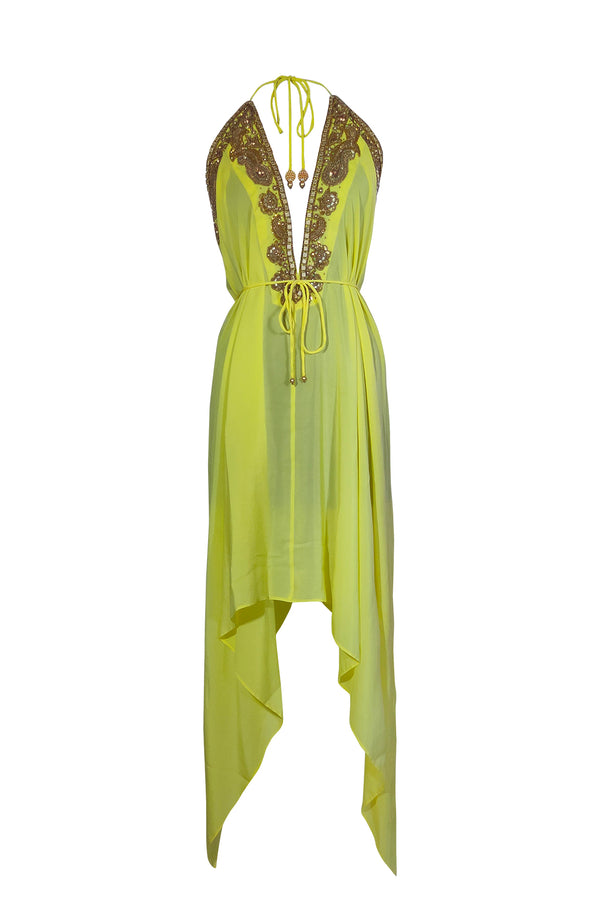 Yellow Artisan Scarf Dress