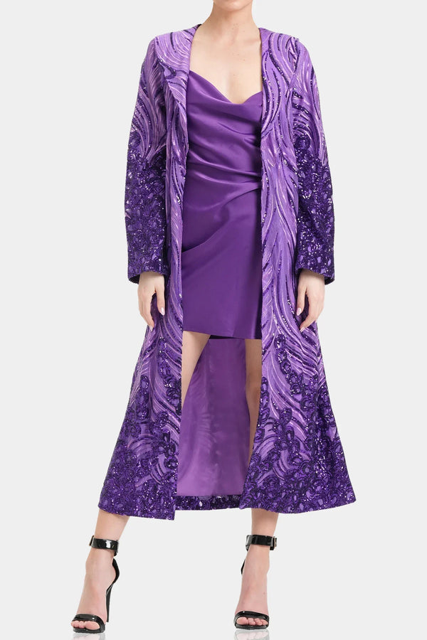 Large Purple Sequin Duster Jacket Large Purple Sequin Duster Jacket