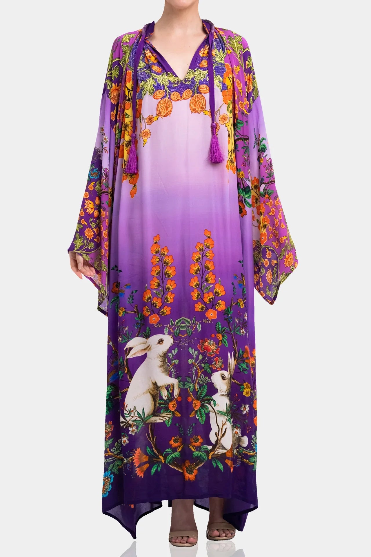 Long Caftan Dress Purple- Luxury Kaftans & Caftan Dress For Women Long Caftan Dress Purple- Luxury Kaftans & Caftan Dress For Women