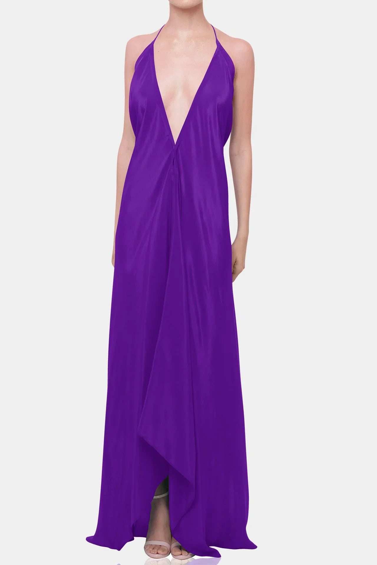 Royal Purple Maxi Handkerchief Dress