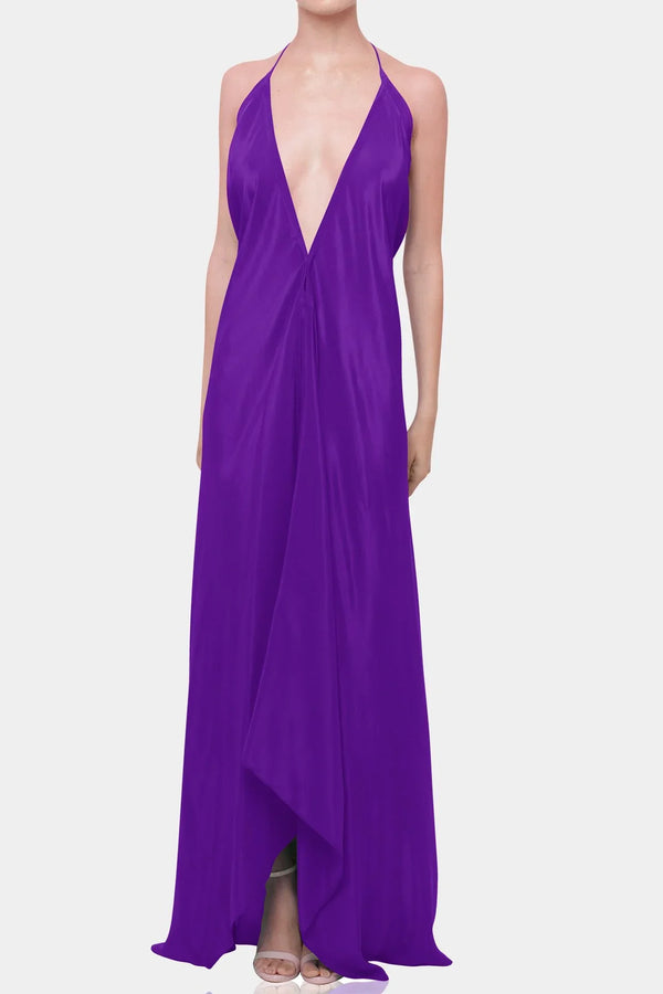 Royal Purple Maxi Handkerchief Dress