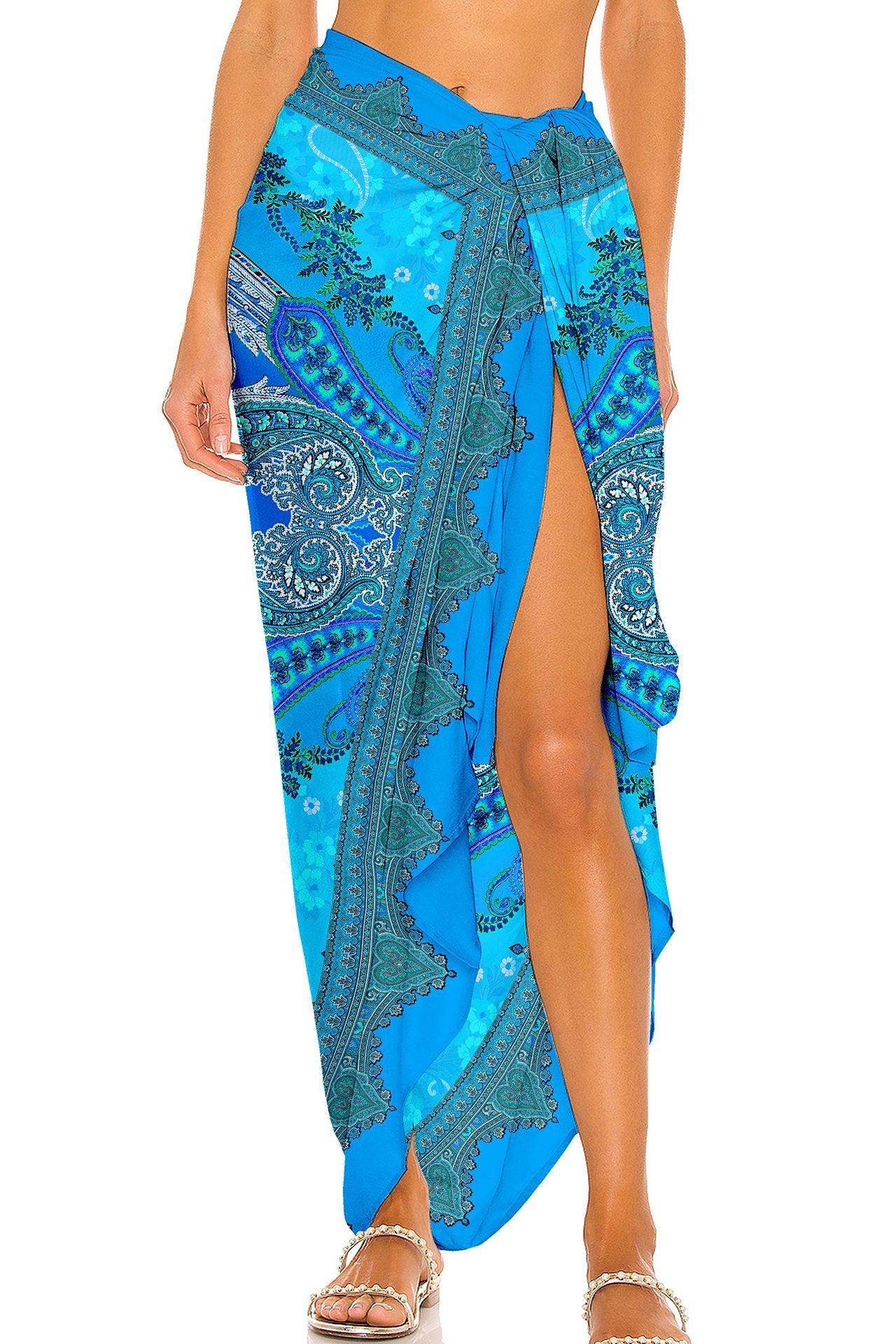 blue sarong dress 7-in-1 Summer Sarong Dress | Versatile Beach Cover Up | Vacation Resort Wear