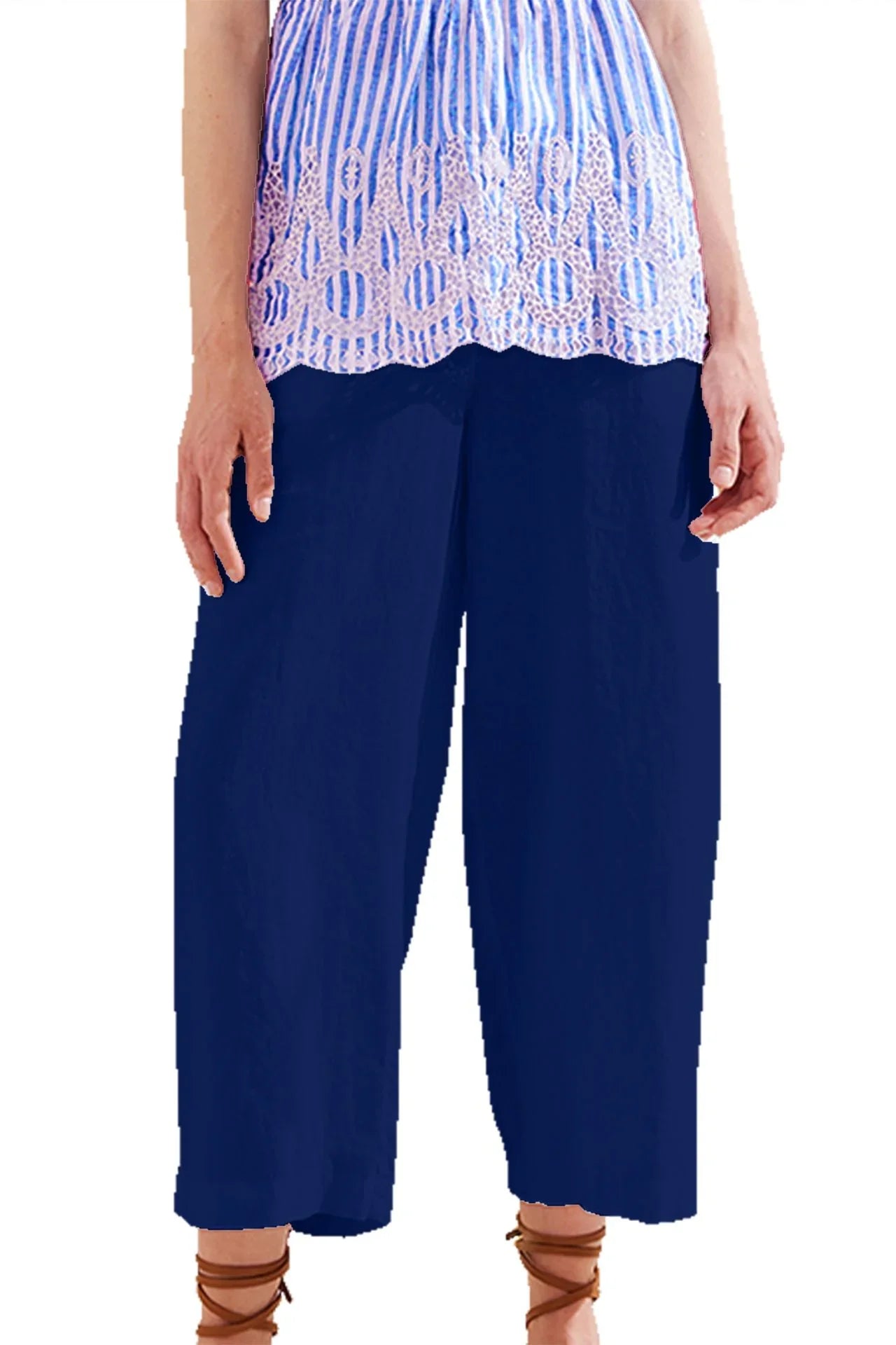 Solid Navy Blue Pant Shahida Parides