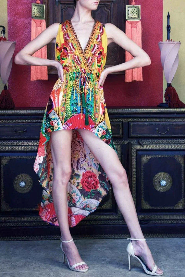 Designer Asymmetrical Dresses For Women & Luxury Printed V Neck Dresses Shahida Parides Designer Asymmetrical Dresses For Women & Luxury Printed V Neck Dresses Shahida Parides