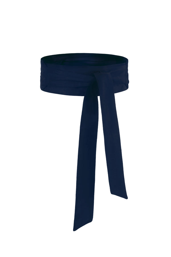 Navy Obi Wrap Belt in Blue