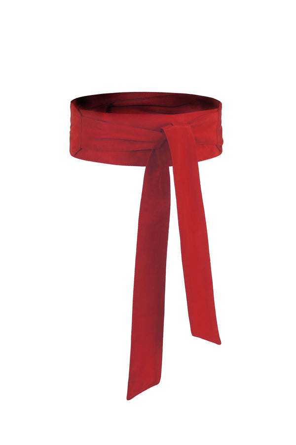 Thick High Waist Red Obi Belt