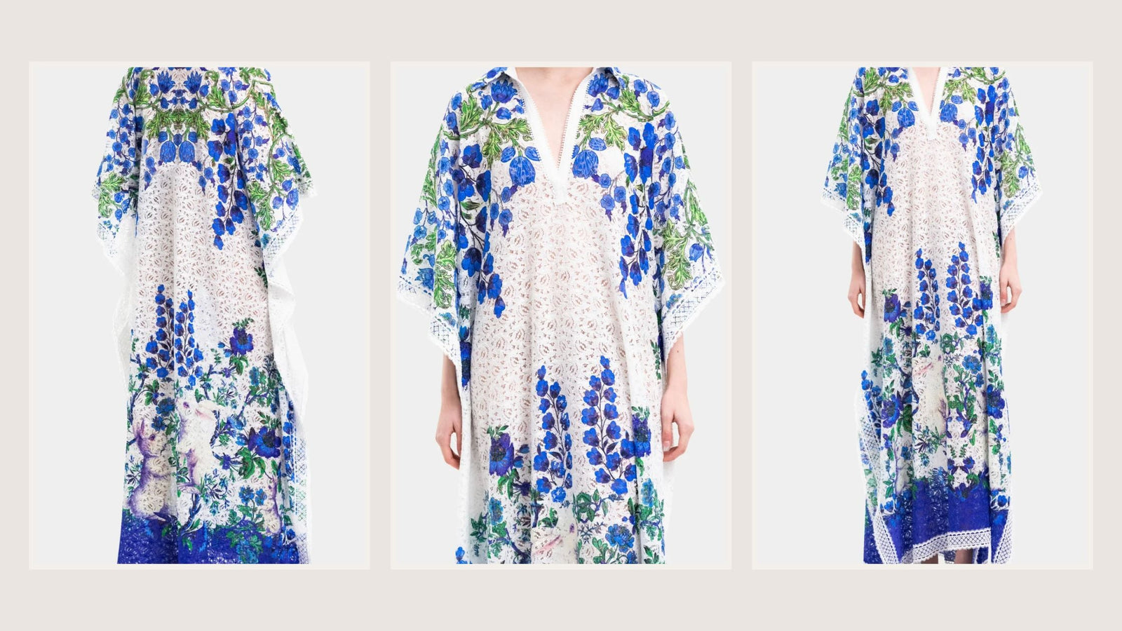 The Blue Botanical Luxury Kaftan Dress We'll Be Wearing All Summer Long