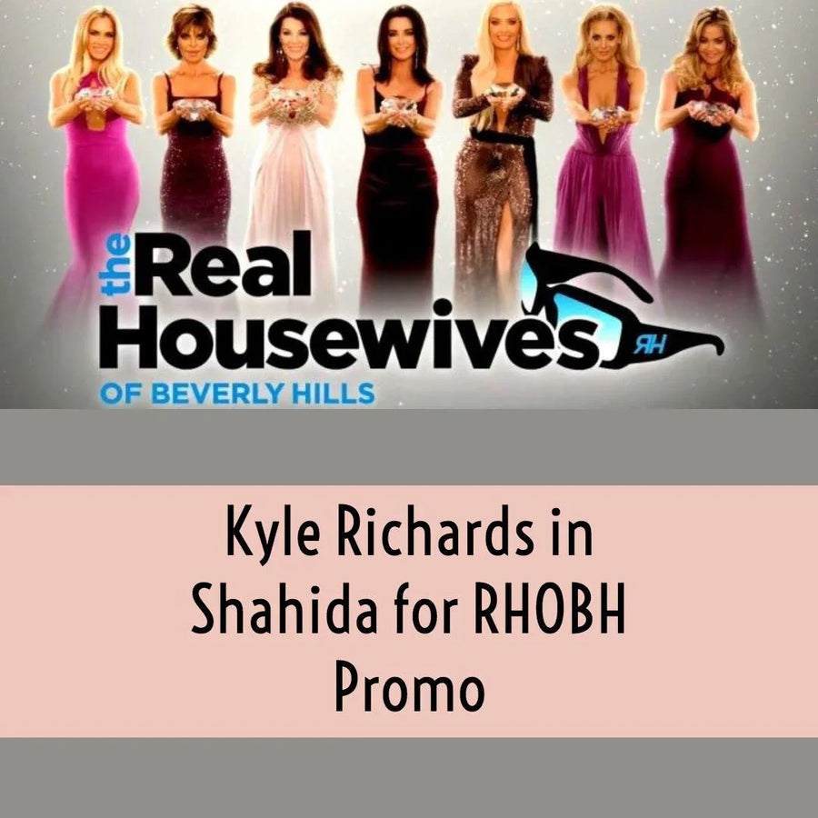As Seen on Rhobh Season 9 Episode 1 Kyle Richards In RED KAFTAN By Shahida Parides