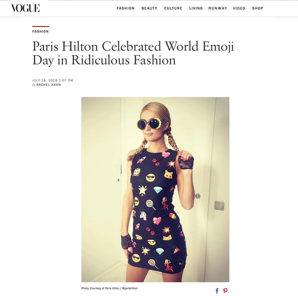 Vogue | Paris Hilton's Shahida Parides Emoji Dress for World Emoji Day