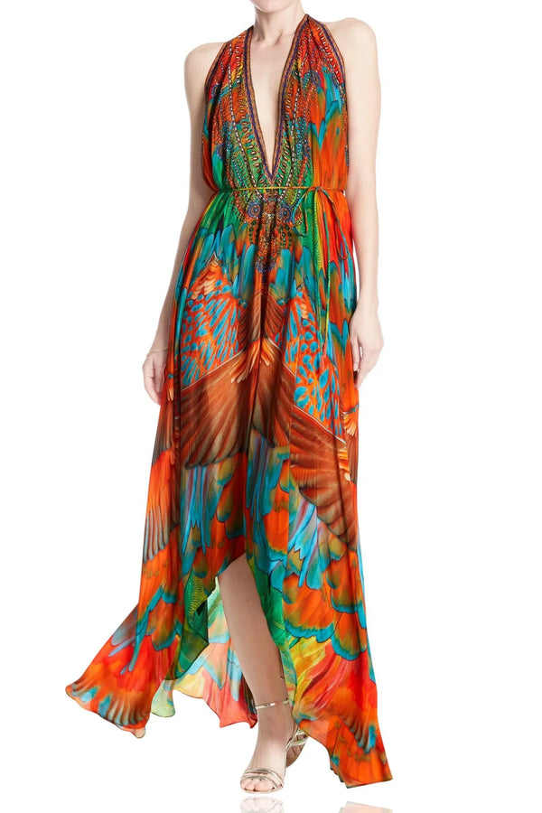 V-neck Convertible Long dress