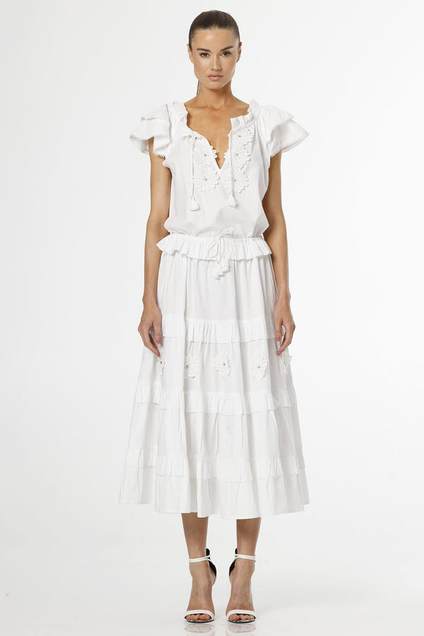 luxury white midi dress Small Luxury White Cotton Poplin Kaftan Dress – Relaxed Daywear Midi Dress