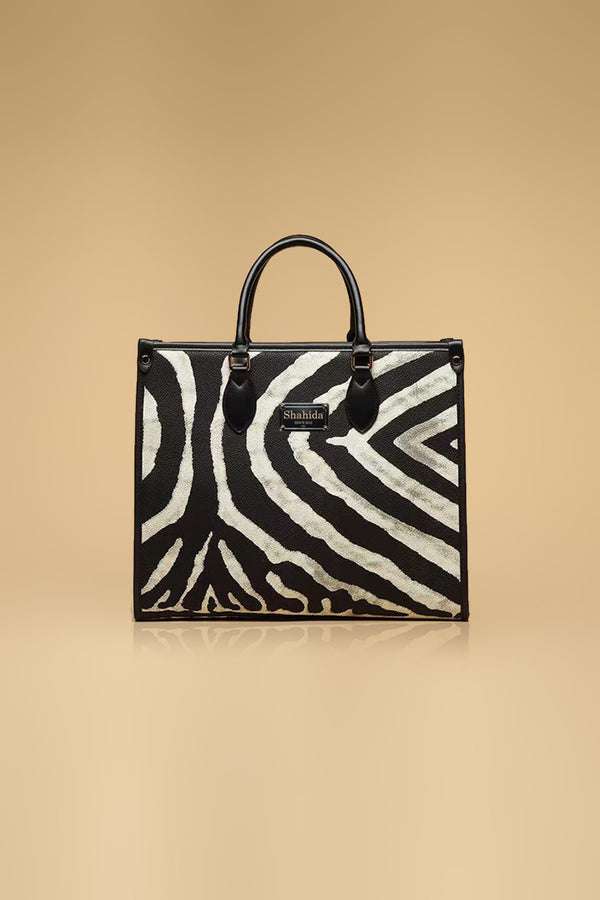 Black & White Zebra Printed Handbag