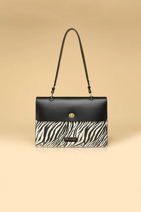 Elegant Black and White Zebra Handbag