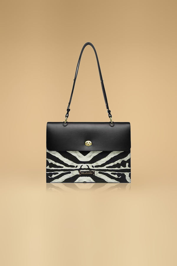 Zebra Print Black Handbag For Women