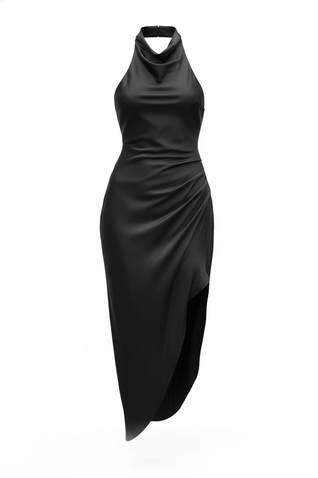 S Black Asymmetric Bodycon Dress with Halter Neck S Black Asymmetric Bodycon Dress with Halter Neck