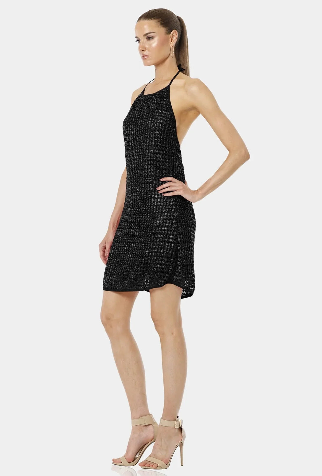 Black Short Dress | Mini Sequin Dress | Halter Neck Dress | Qishma Shahida Parides Black Short Dress | Mini Sequin Dress | Halter Neck Dress | Qishma Shahida Parides