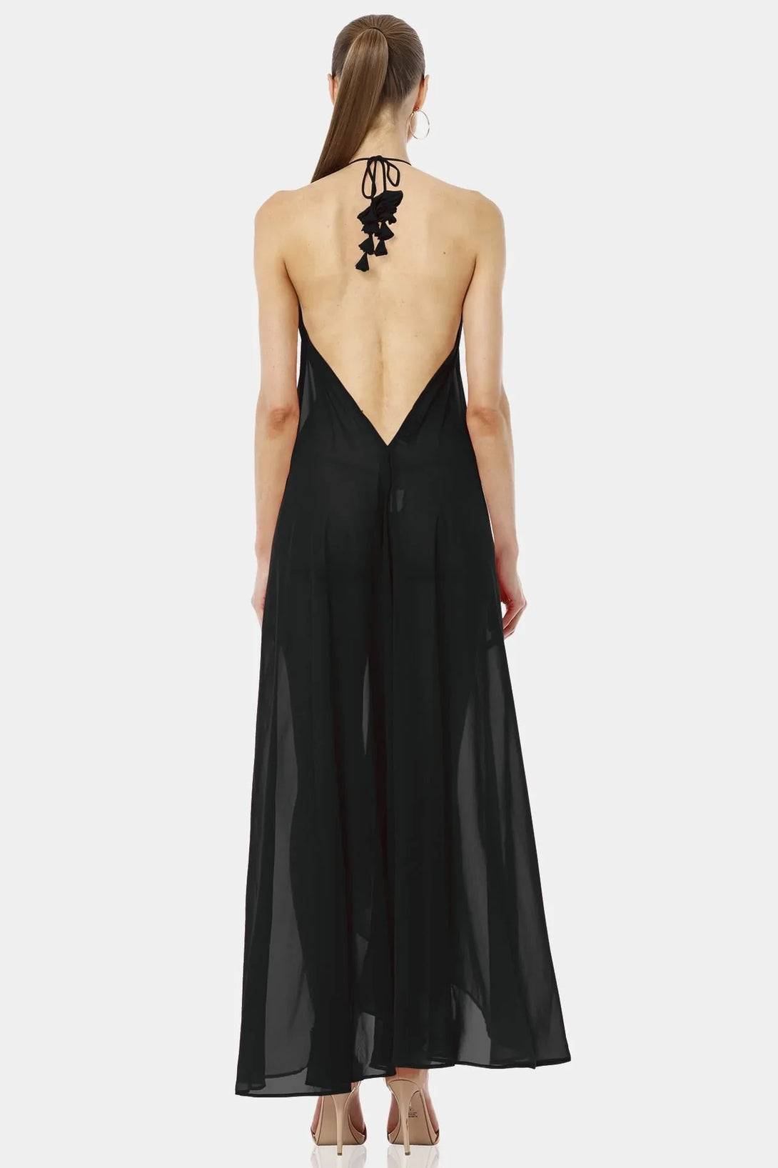 3D Rose Flower Dress | Multiway Dress| Black Maxi Dress | Qishma Large 3D Rose Flower Dress | Multiway Dress| Black Maxi Dress | Qishma Large