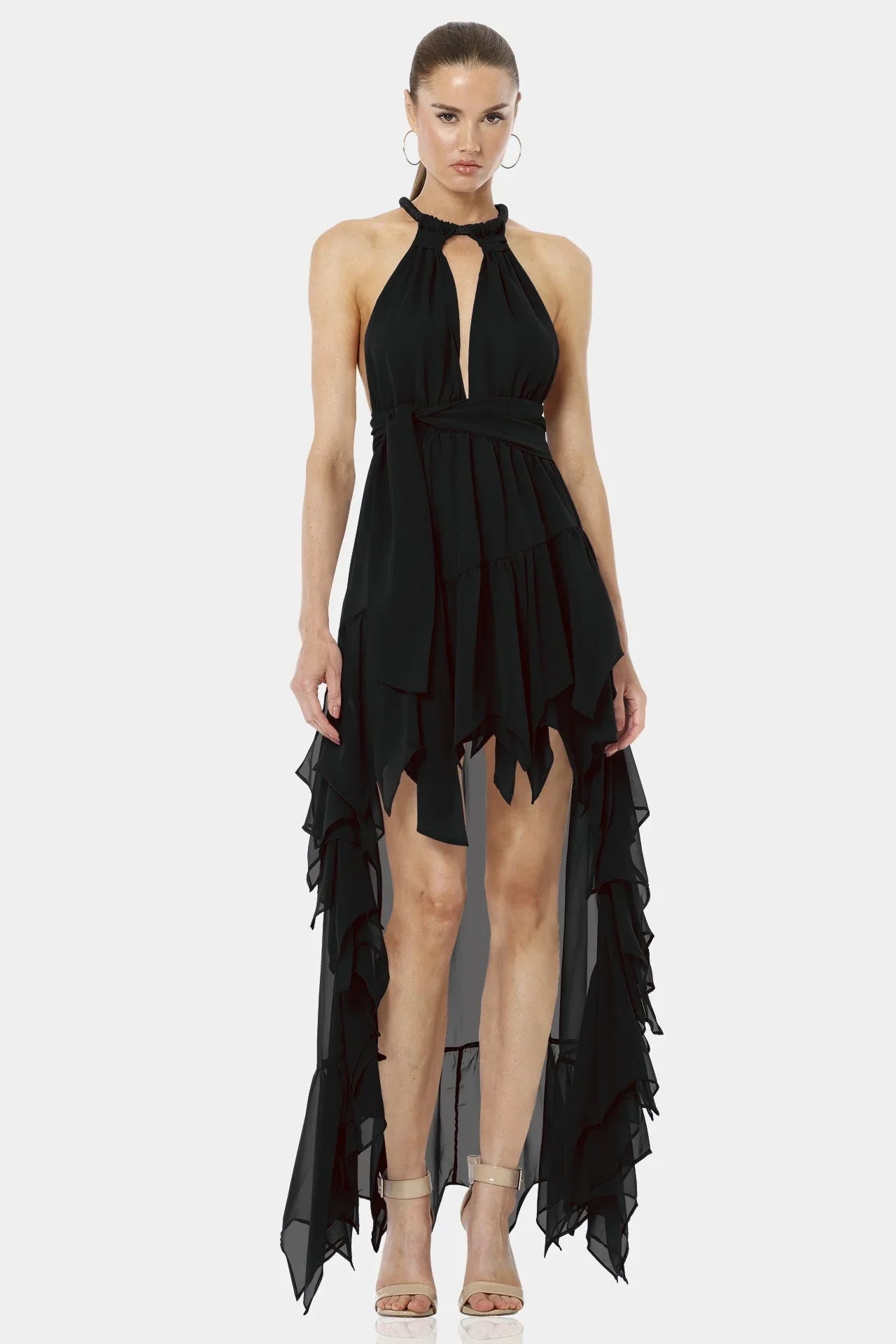 Ruffle Maxi Dress | High Low Maxi Dress