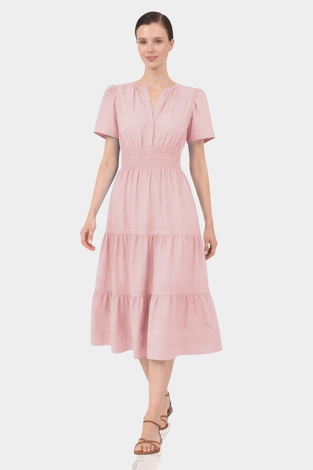 blush pink day dress Blush Pink Bridesmaid Dress Chiffon Size XS