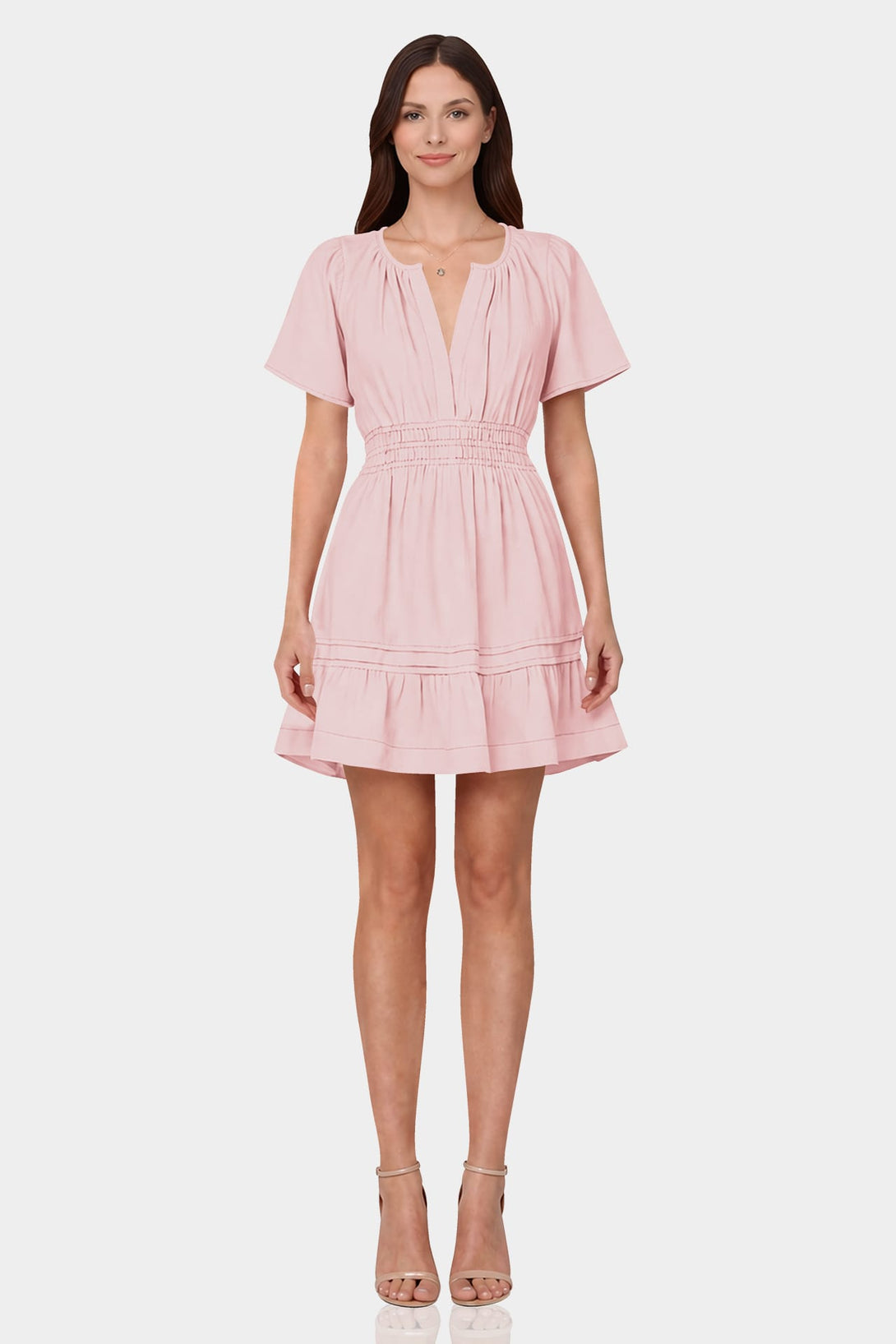 pink blush smocked dress Oliphant Madrid Blush Smocked Top Maxi Dress Madrid Blush / M