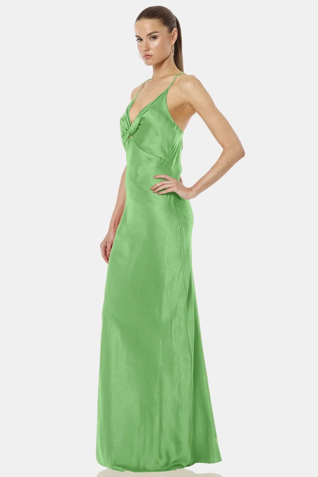Backless Bodycon | Mint Green Maxi Dress | Cowl Neck Dress
