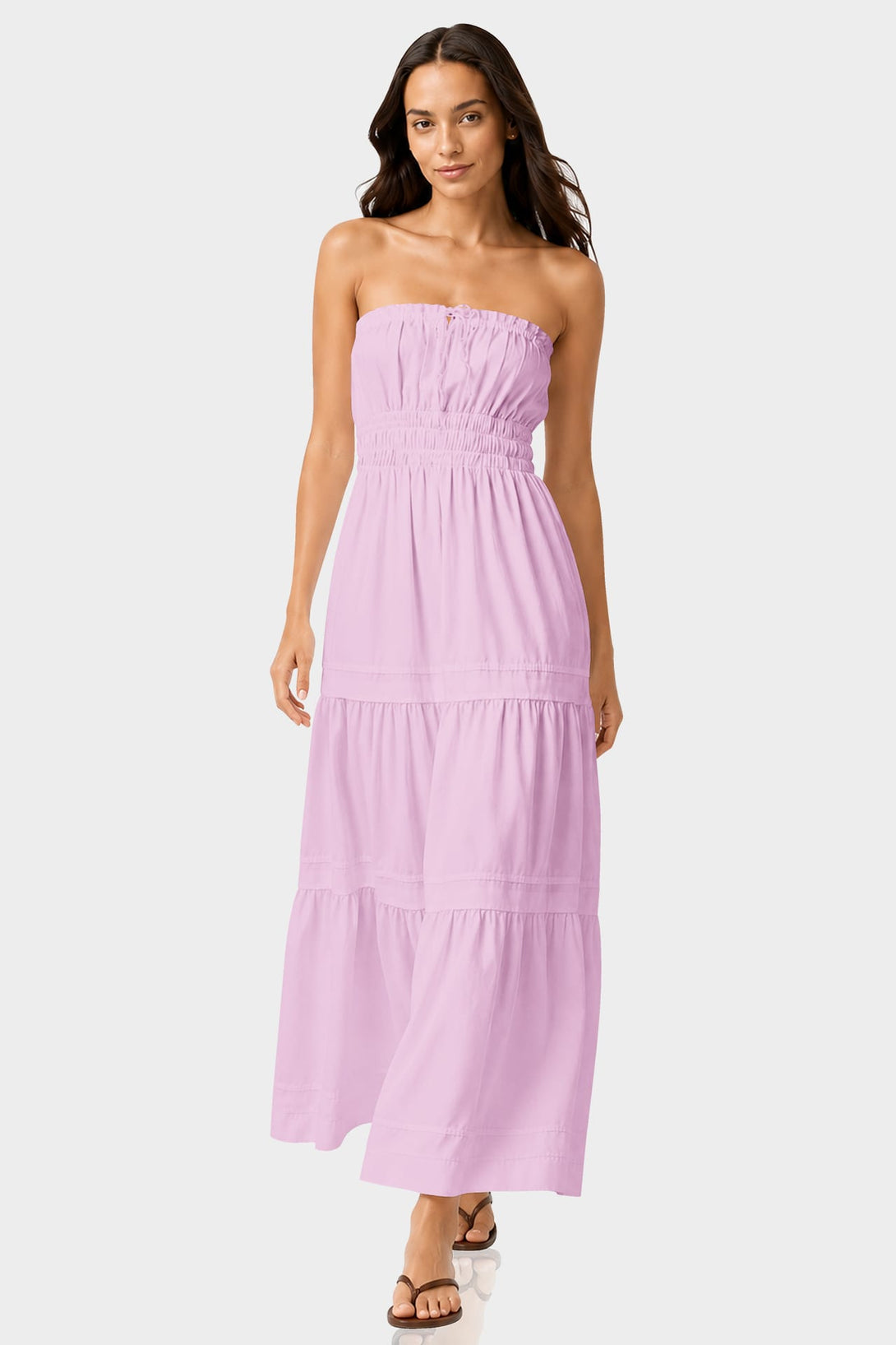 holiday clothes maxi dresses S Candy Pink Cotton Poplin Dress – Strapless Vacation Dress for Women The relaxed fit and Size:Size 24 Feather-trim mini, main character DiaCo
