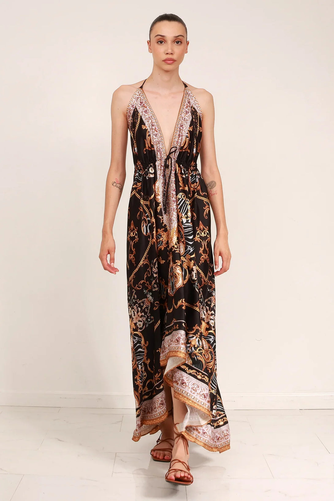 Designer Printed Maxi Dress | Black Maxi Dress - Shahida Parides Designer Printed Maxi Dress | Black Maxi Dress - Shahida Parides