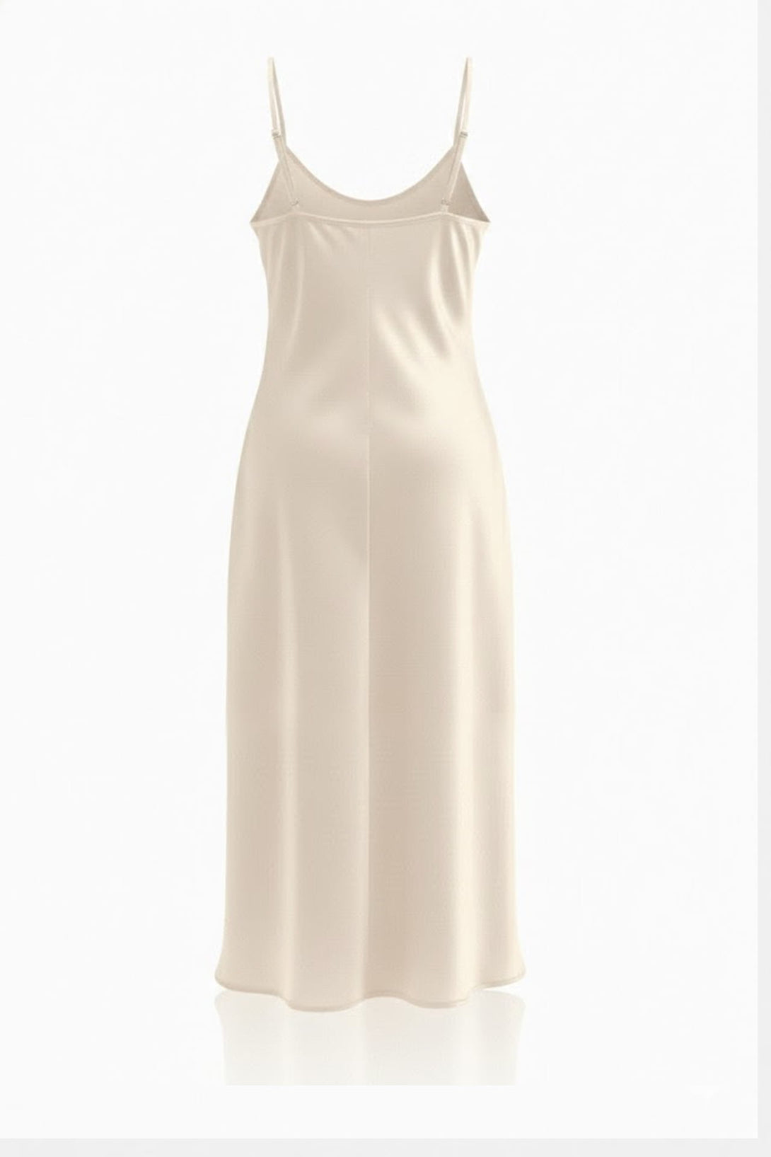 Champagne Satin Slip Midi Dress