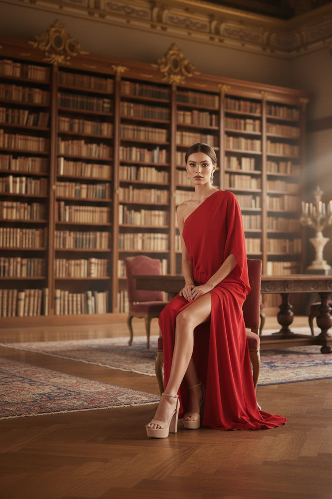 Elegant One Sleeve Dress,
Formal Maxi Dress,
Women’s One Sleeve Gown,
N ea Pari,