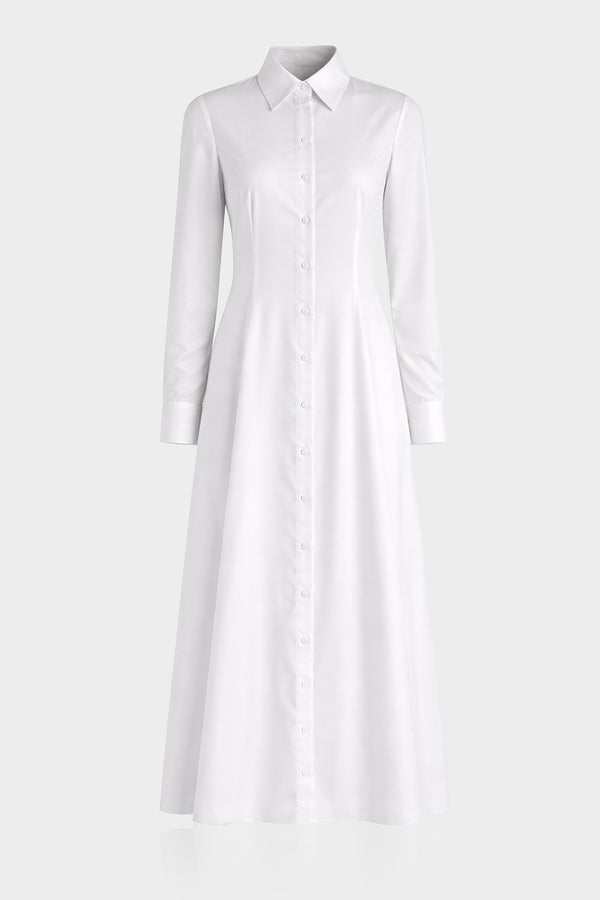 S White Maxi Shirt Dress for Modest Resort Dressing & Cruise Vacation Style