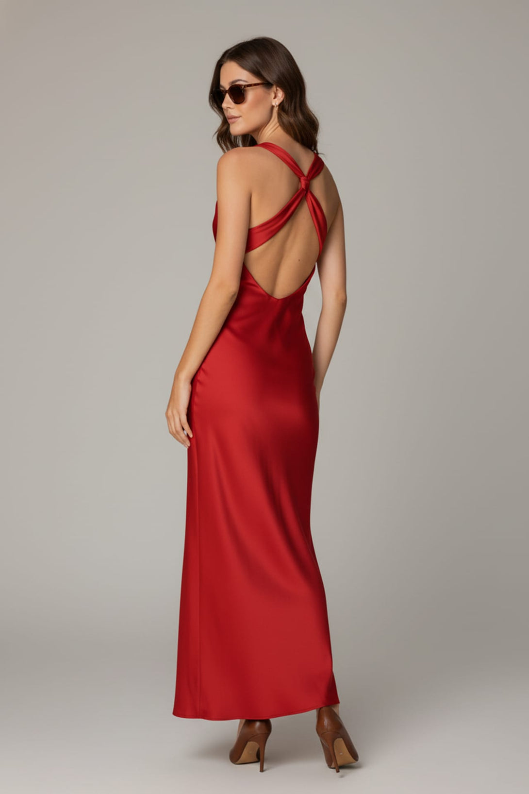 Sexy Cowl Neck Crisscross Back Gown | Evening Wear for Women - Shahida M Sexy Cowl Neck Crisscross Back Gown | Evening Wear for Women - Shahida M