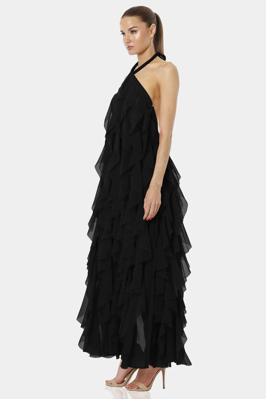 black tiered ruffle maxi dress Black Maxi Dress - Ruffle Tiered Maxi Dress - Black Gown