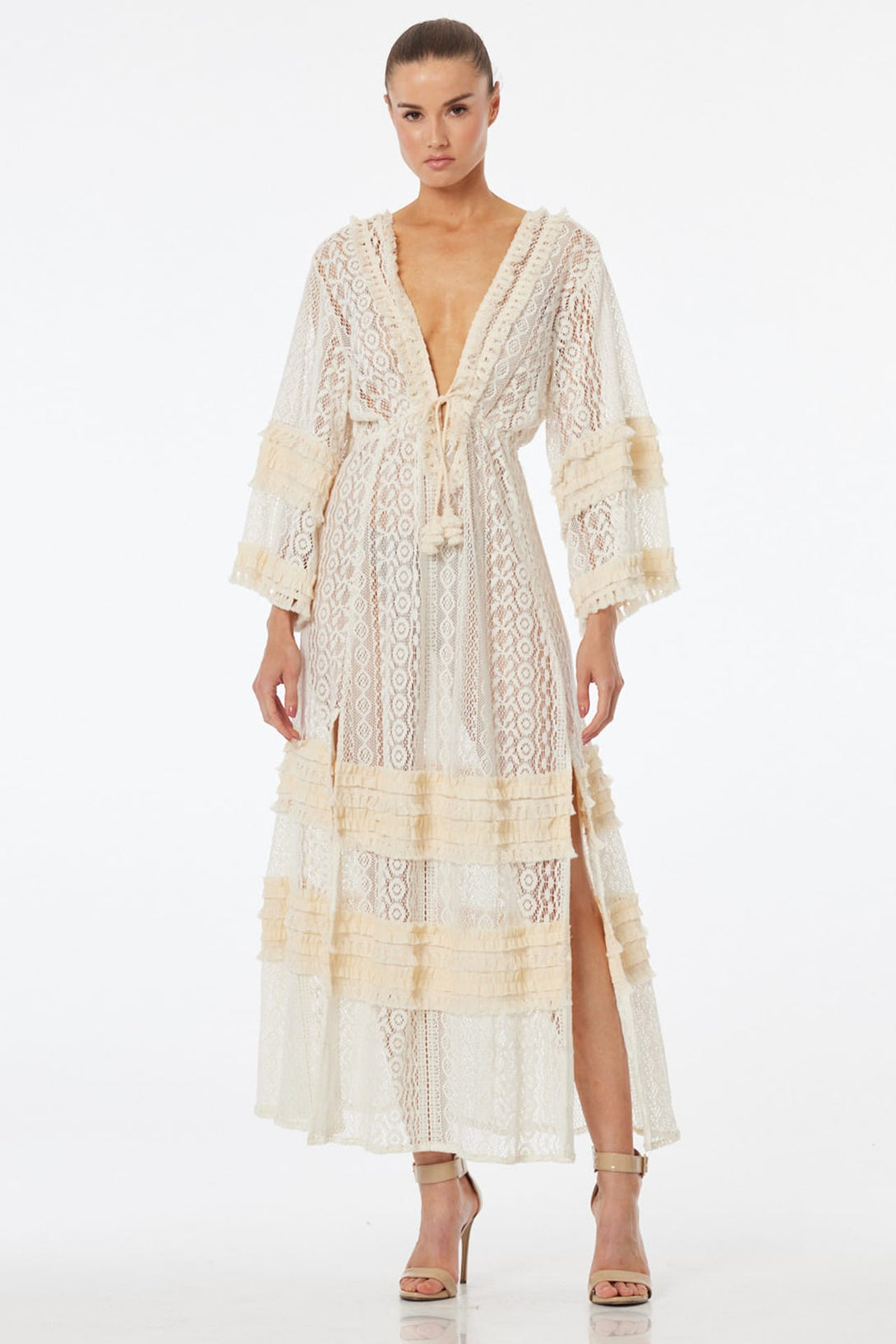 deep plunge lace dress DEEP PLUNGE NECK LACE UP BACK MINI DRESS