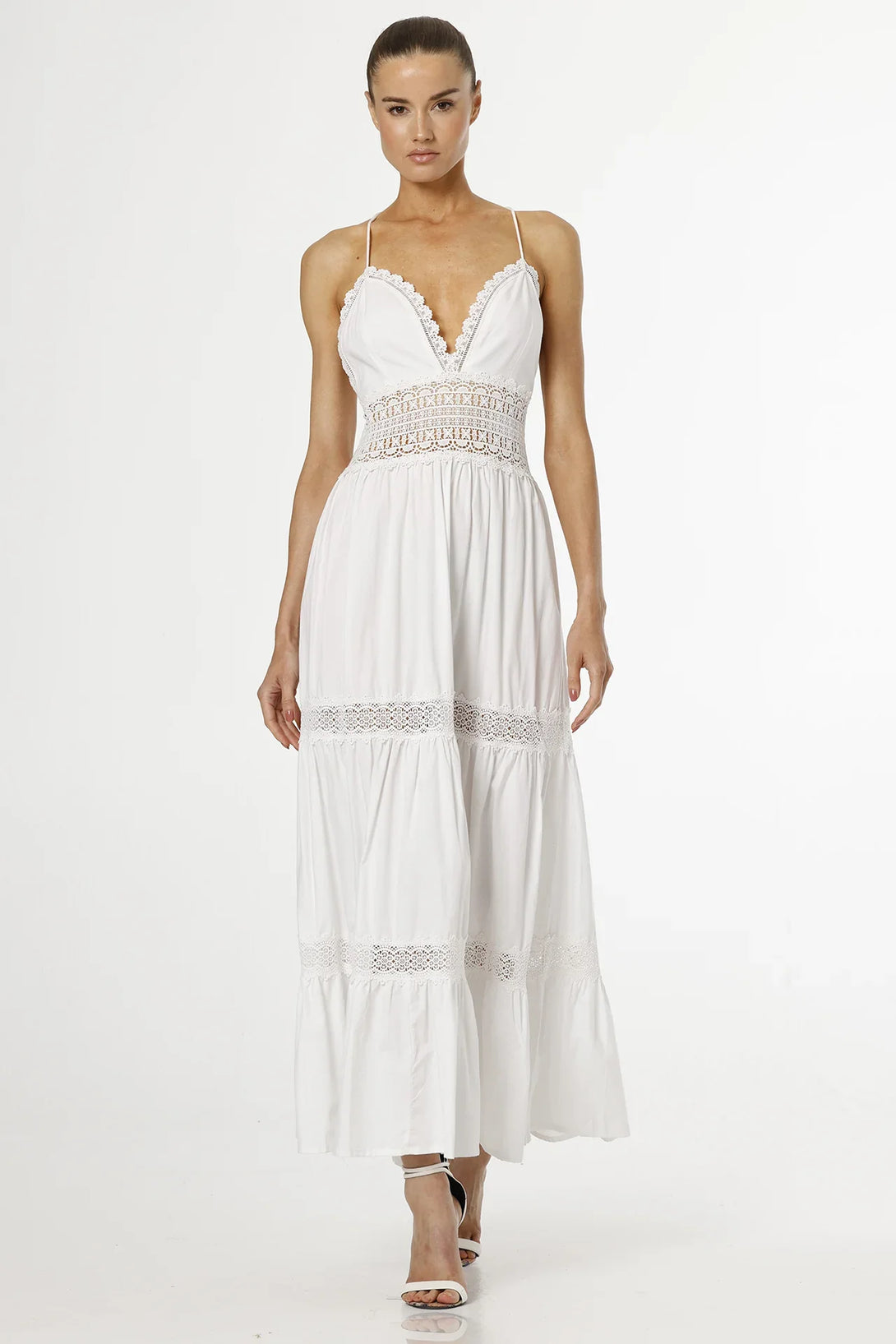 designer white maxi dress S