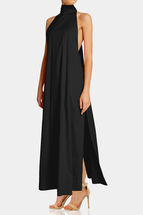 Elegant Black High-Neck Sleeveless Maxi Dress - Designer Maxi Dress for  Women  Shahida Parides
