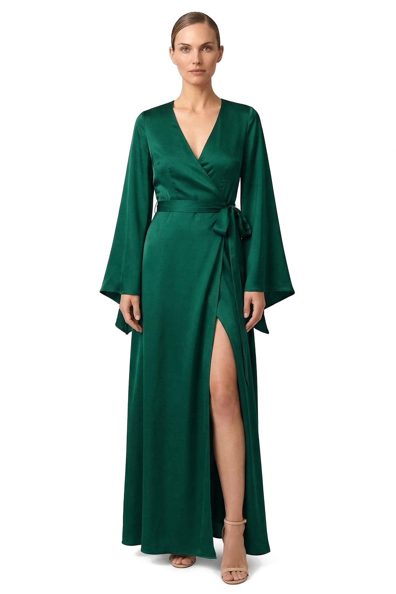 Long Sleeves Bridesmaid Wrap Dress  Shahida Parides