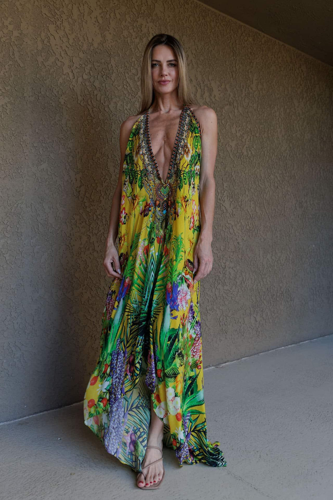 Shahida Parides - Embellished Maxi Dress | Tie Dye Long Dress Shahida Parides - Embellished Maxi Dress | Tie Dye Long Dress