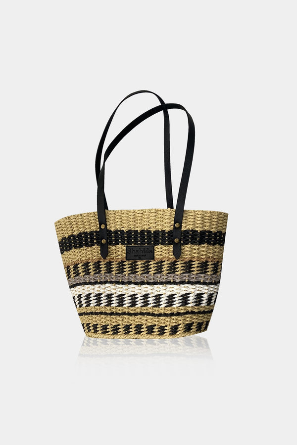 Black Weave Pattern Tote Bag