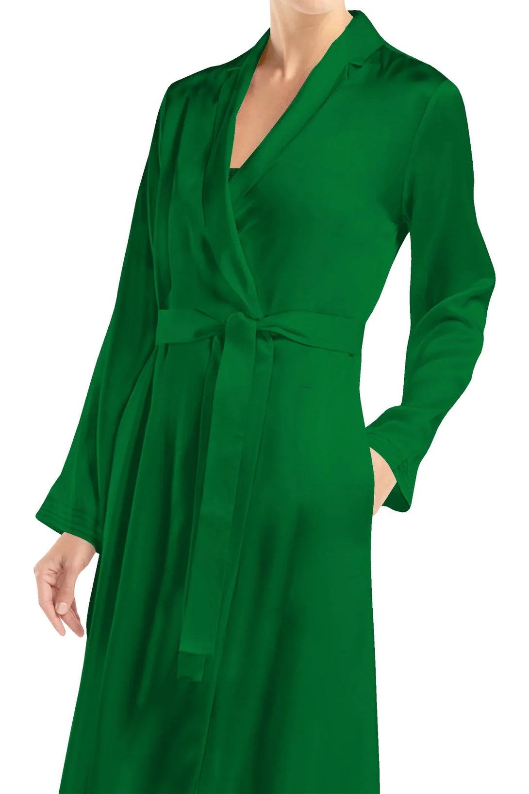 pure silk dress, green silk wrap, Shahida Kyle Richards, designer collection, luxury outfit, elegant midi dress, feminine silhouette, soft drape fabric, eco friendly fashion, modern chic style, premium designer