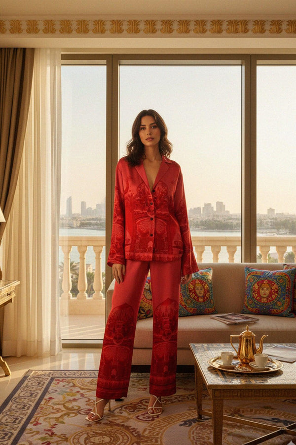 Red Printed Shirt for Women