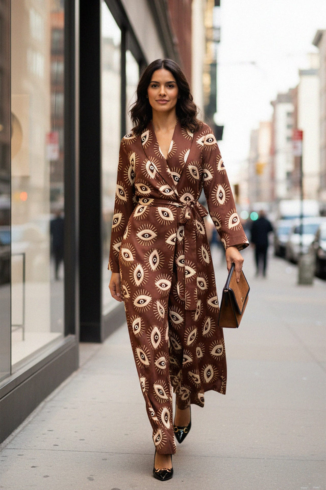 evil eye loungewear, shahida design, spiritual fashion, relaxation wear, designer lounge set