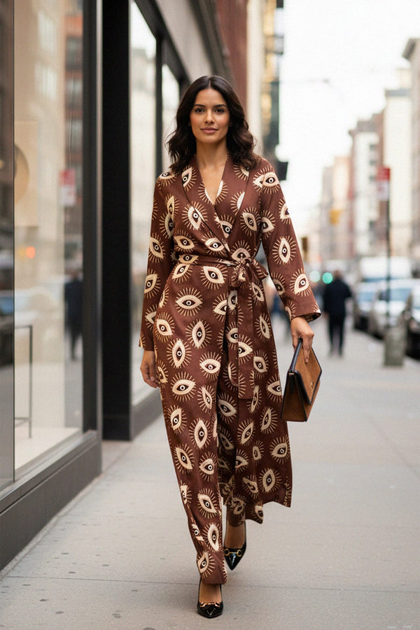 evil eye loungewear, shahida design, spiritual fashion, relaxation wear, designer lounge set