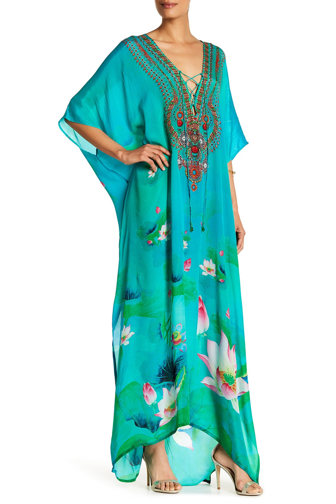  caftans for plus size, silk caftan dress, Shahida Parides, caftans for women, dresses for vacation,