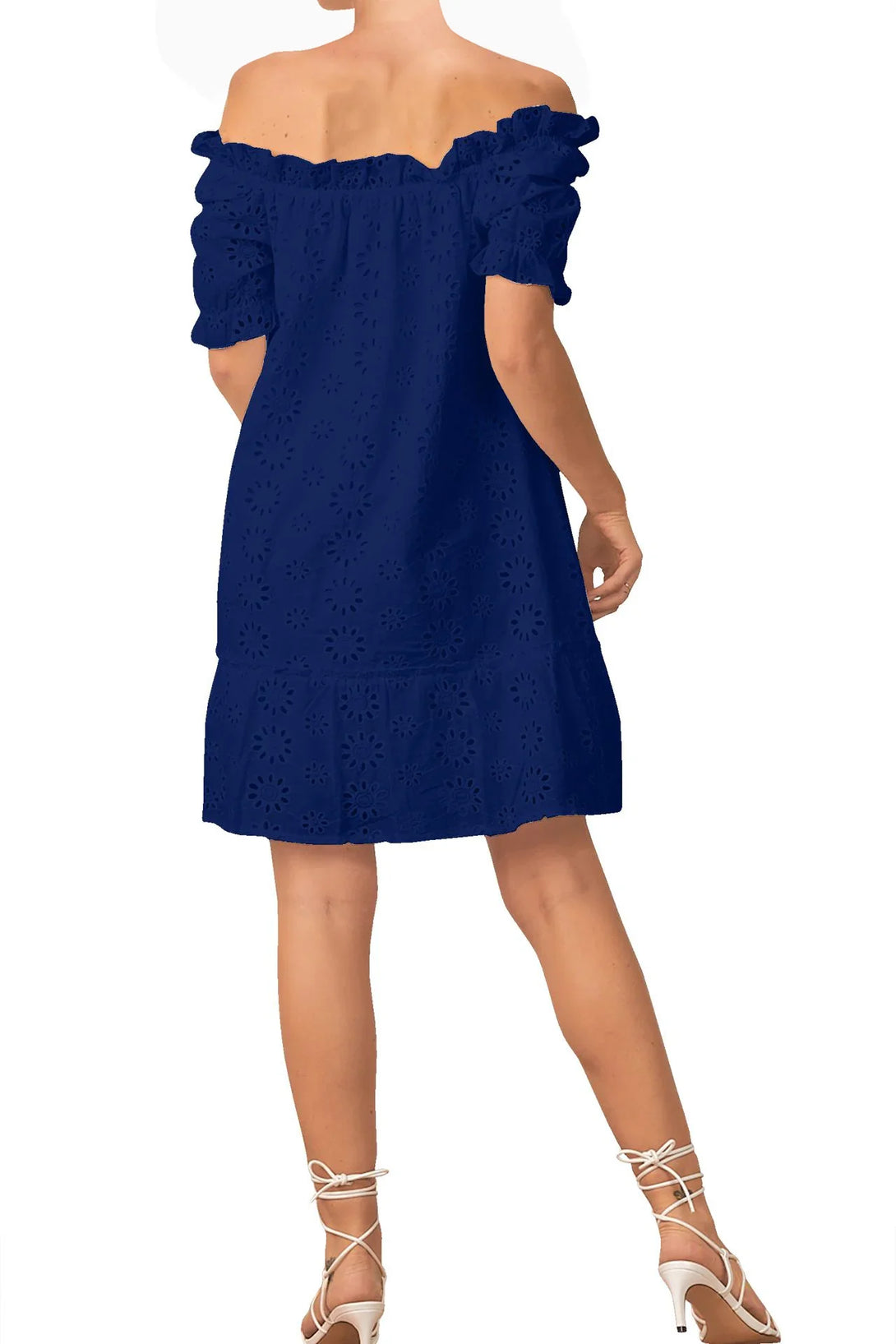 Small-Medium Off Shoulder Short Dress in Navy Blue Small-Medium Off Shoulder Short Dress in Navy Blue