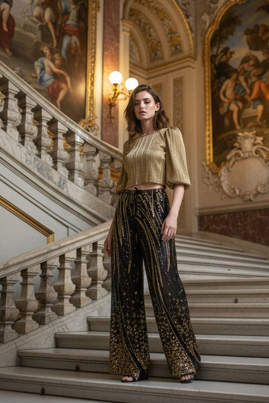 Couture Sequin Pants for Glamorous Events - Shahida L Couture Sequin Pants for Glamorous Events - Shahida L