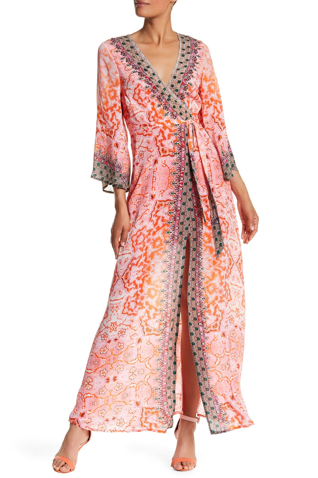  wrap dress maxi long sleeve, Shahida Parides, womens wrap maxi dress, long silk wrap dress,