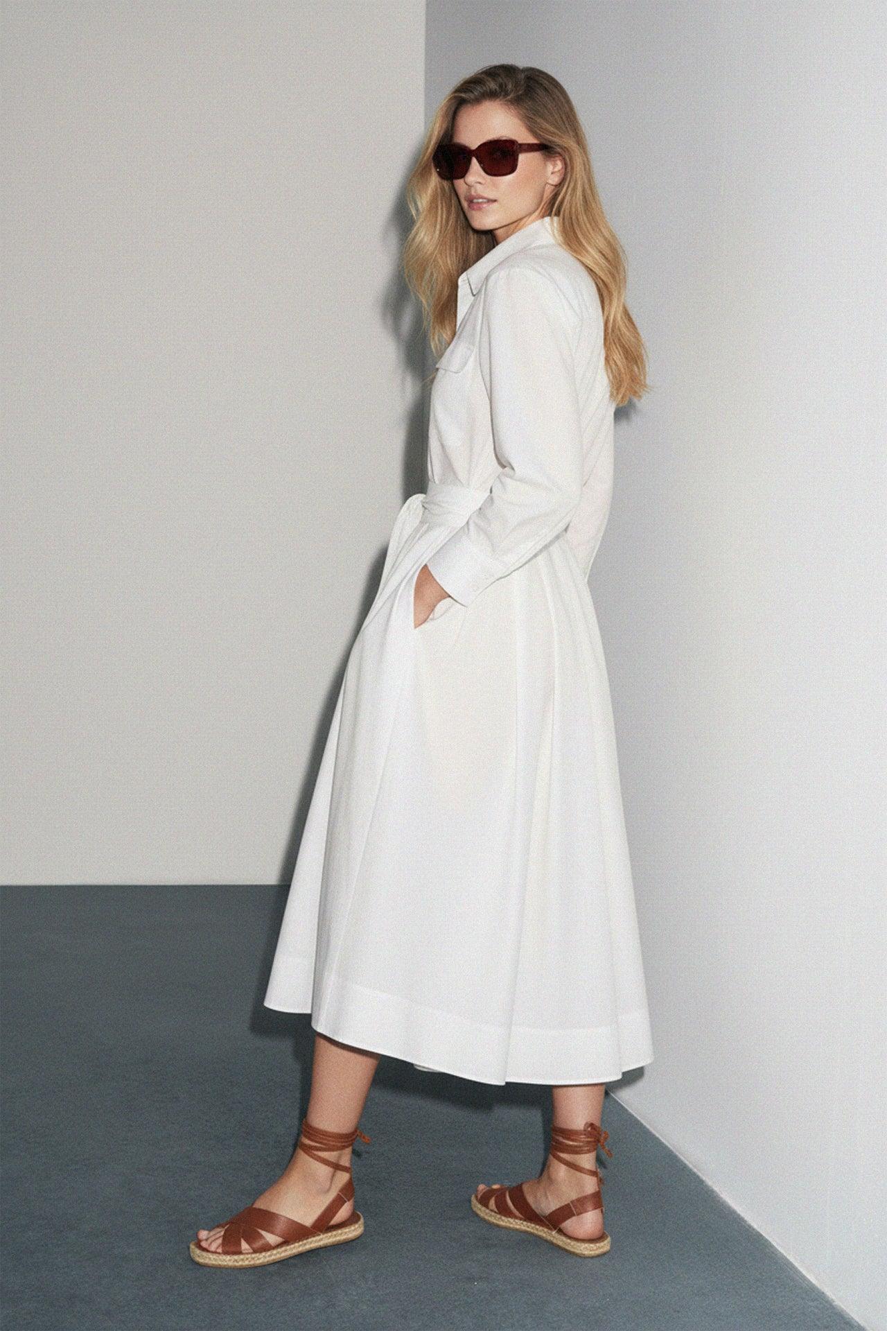 Designer White Shirt Dress