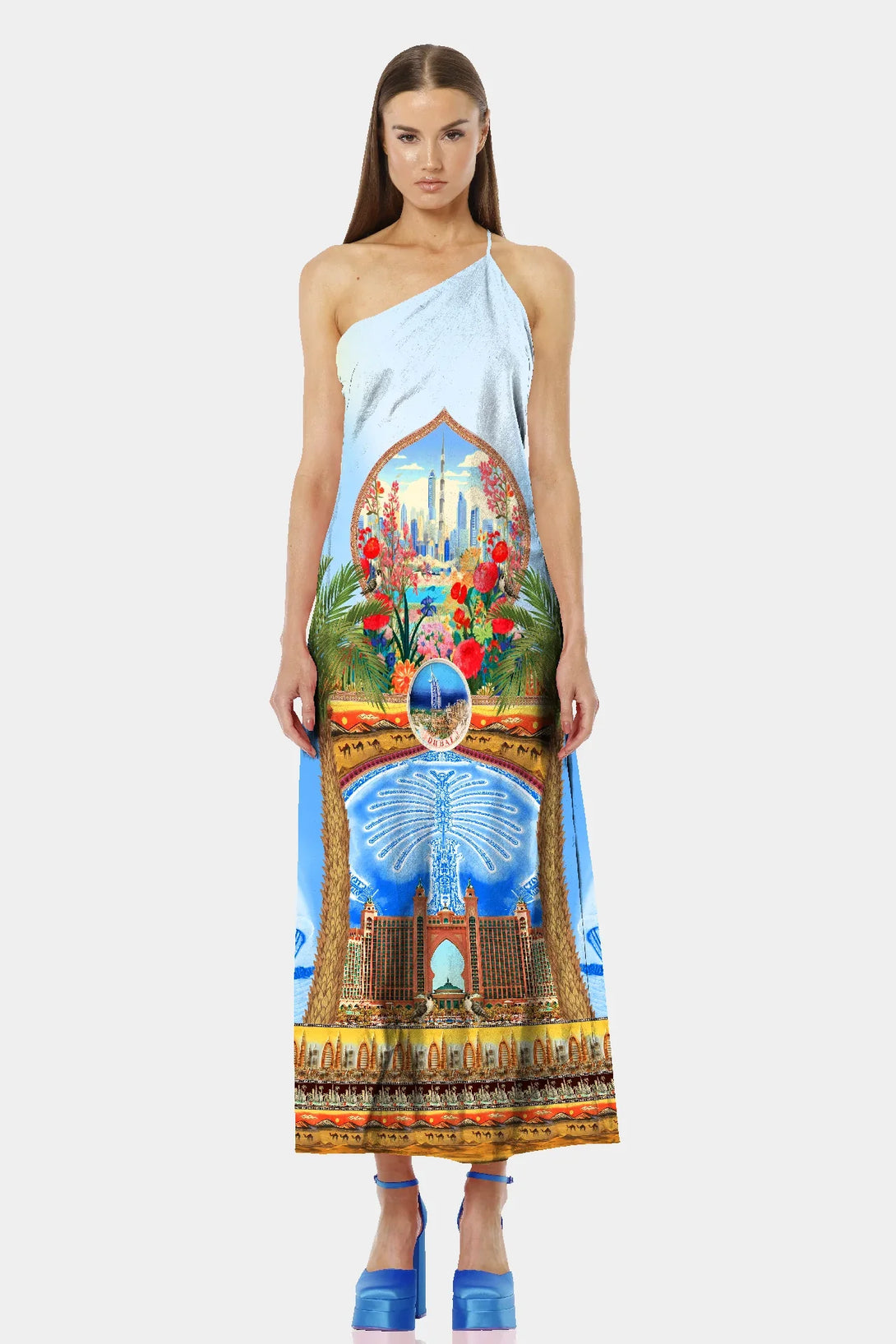 one shoulder dresses summer S One Shoulder Dress in Blue