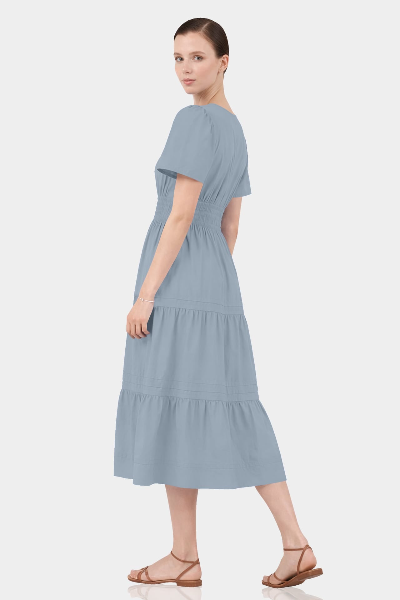 midi dusty blue dress Baltic Born Womens Clementine Tulle Midi Dress | Dusty Blue Floral