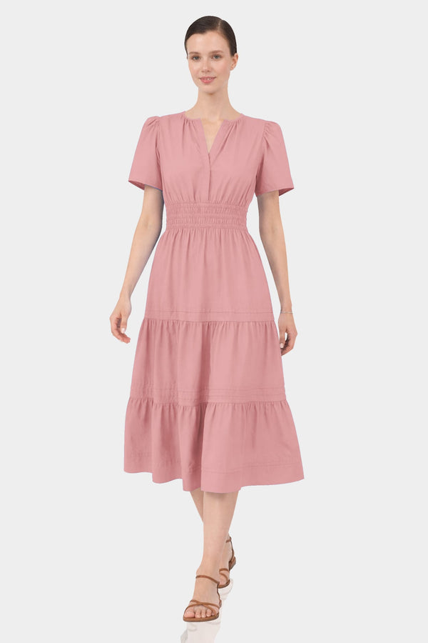 Dusty Rose Cotton Mini Dress